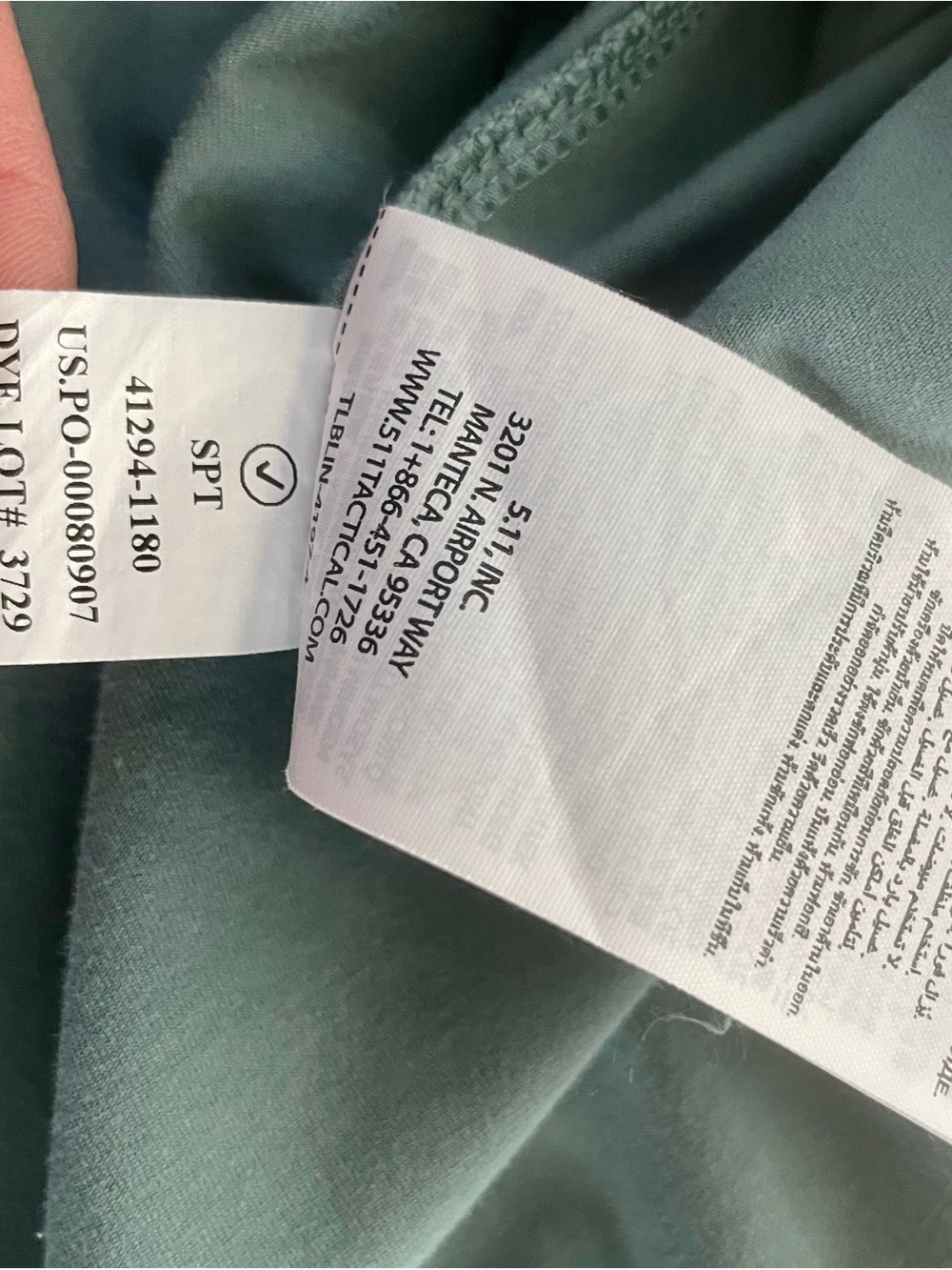 5.11 Tactical Short-Sleeve Button-Down Shirt in Seafoam - Picture 6 of 7